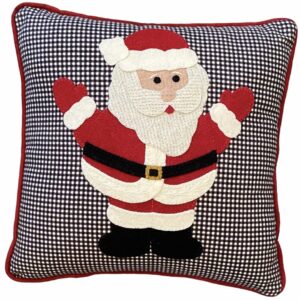 Fat Santa Pillow - Finished Size: 12” x 12” | KLDesignsOnline.com | KL Designs by Karen Yaffe | Hand Designed Wool Appliqué Patterns by Karen Yaffe