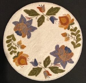 A Touch Of Summer Mat - Finished Size: 12” x 12” | KLDesignsOnline.com | KL Designs by Karen Yaffe | Hand Designed Wool Appliqué Patterns by Karen Yaffe