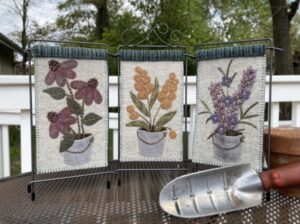 Summer Trio Banners - Makes Three 4 1⁄4” x 7 1⁄2” Banners | KLDesignsOnline.com | KL Designs by Karen Yaffe | Hand Designed Wool Appliqué Patterns by Karen Yaffe