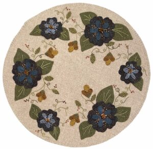 Blue Heaven - Finished Size: 14” x 14” | KLDesignsOnline.com | KL Designs by Karen Yaffe | Hand Designed Wool Appliqué Patterns by Karen Yaffe