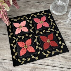 Don’t Make Me Blush - Finished Size: 12 1⁄2” x 12 1⁄2” | KLDesignsOnline.com | KL Designs by Karen Yaffe | Hand Designed Wool Appliqué Patterns by Karen Yaffe