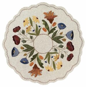 Pieceful Spring - Finished Size: 23” x 23” | KLDesignsOnline.com | KL Designs by Karen Yaffe | Hand Designed Wool Appliqué Patterns by Karen Yaffe