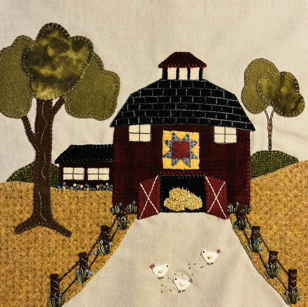 The Barn Ladies Group - 12" x 12" Pattern by Karen Yaffe, KL Designs | KLDesignsOnline.com