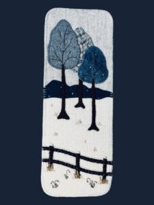 Winter’s Hush - Finished Size: 5 1/2”x 15” | KLDesignsOnline.com | KL Designs by Karen Yaffe | Hand Designed Wool Appliqué Patterns by Karen Yaffe