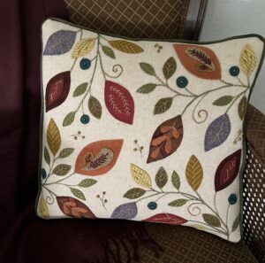 Fall Fiesta - 16”x 16” - $5.50 | KLDesignsOnline.com | KL Designs by Karen Yaffe | Hand Designed Wool Appliqué Patterns by Karen Yaffe