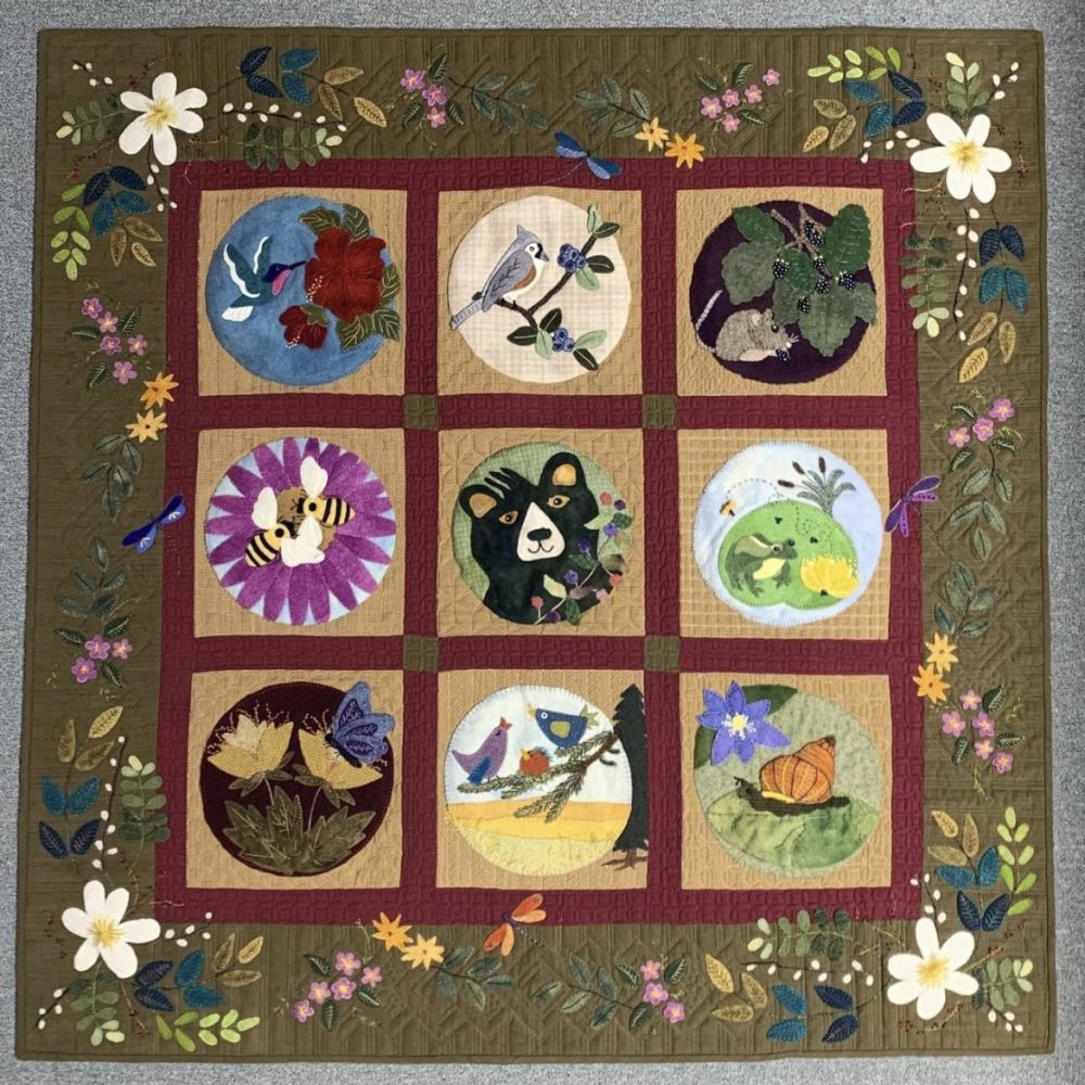 Collaboration 1 with Wild and Wonderful Ladies Group - Wall Hanging Finished Size - 44" x 44" | KLDesignsOnline.com | Wool Applique Patterns by Karen Yaffe at KL Designs